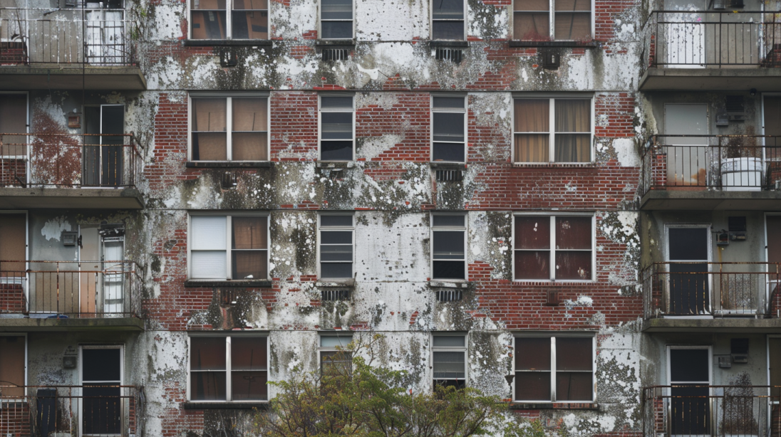 a building with many windows